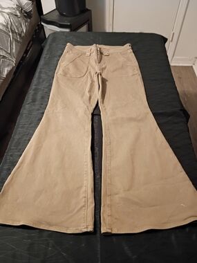 American Eagle Outfitters Beige Straight-Leg Pants
